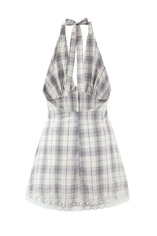 ZEYA - Sofia Diagonal Plaid Knit Mini Dress
