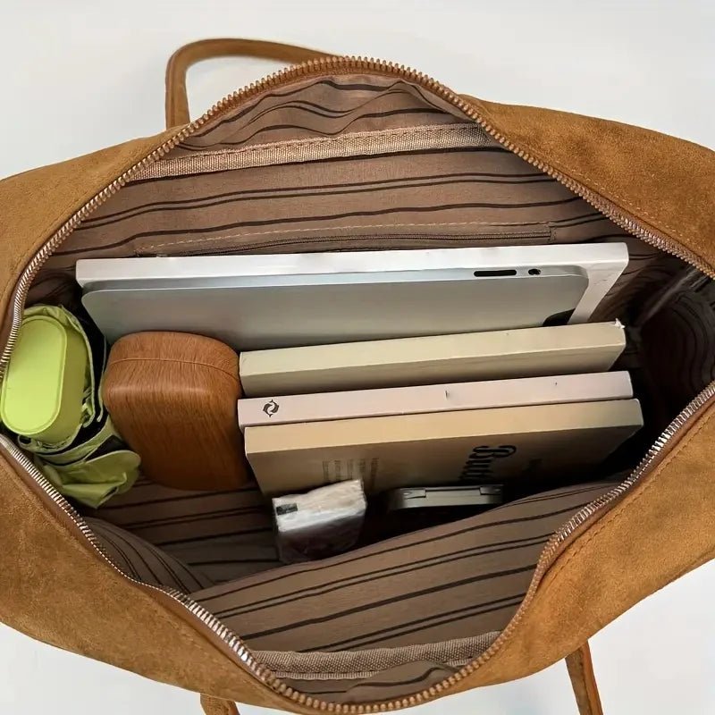ZEYA - Sofia Vintage Faux Leather Laptop Tote