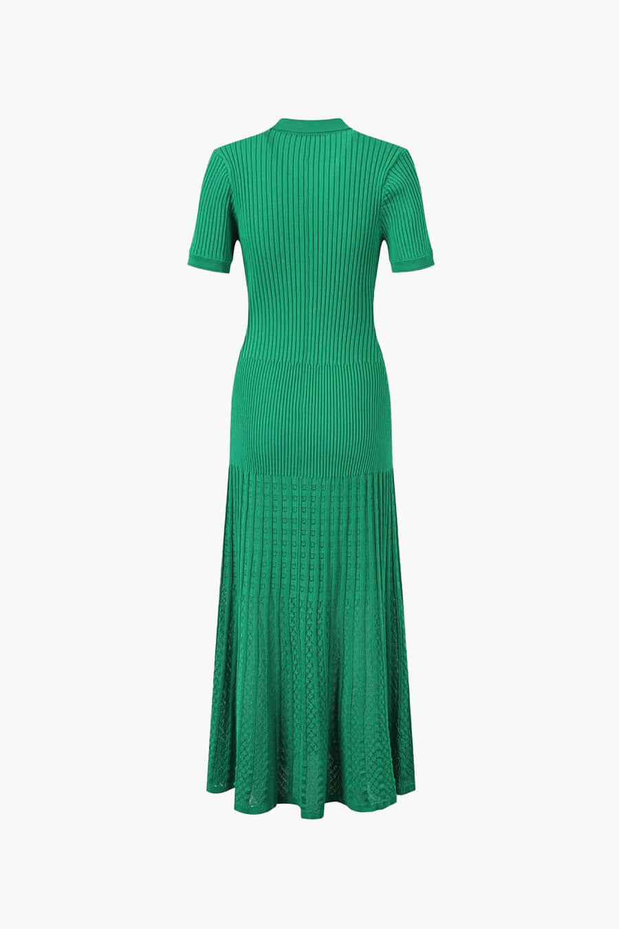 ZEYA - Sophia Ribbed Knit Polo Maxi Dress