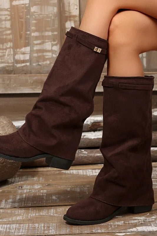 ZEYA - Teresa Faux Suede Knee High Boots