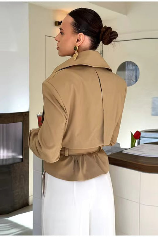 ZEYA - Teresa Lace-Up Cropped Trench
