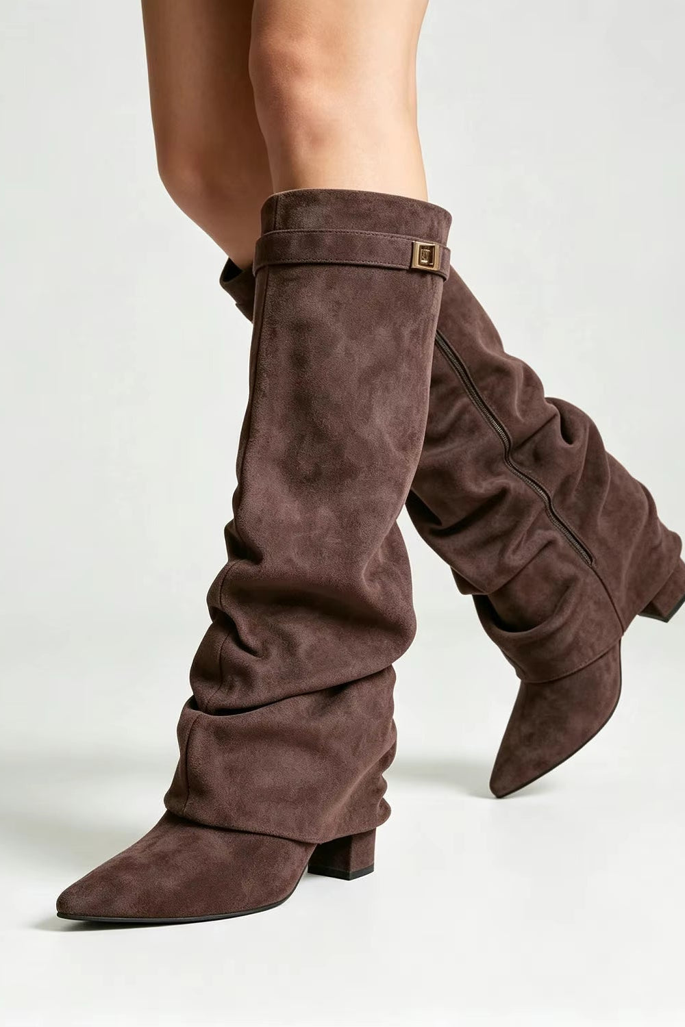 ZEYA - Teresa Slouchy Pointed Knee High Boots
