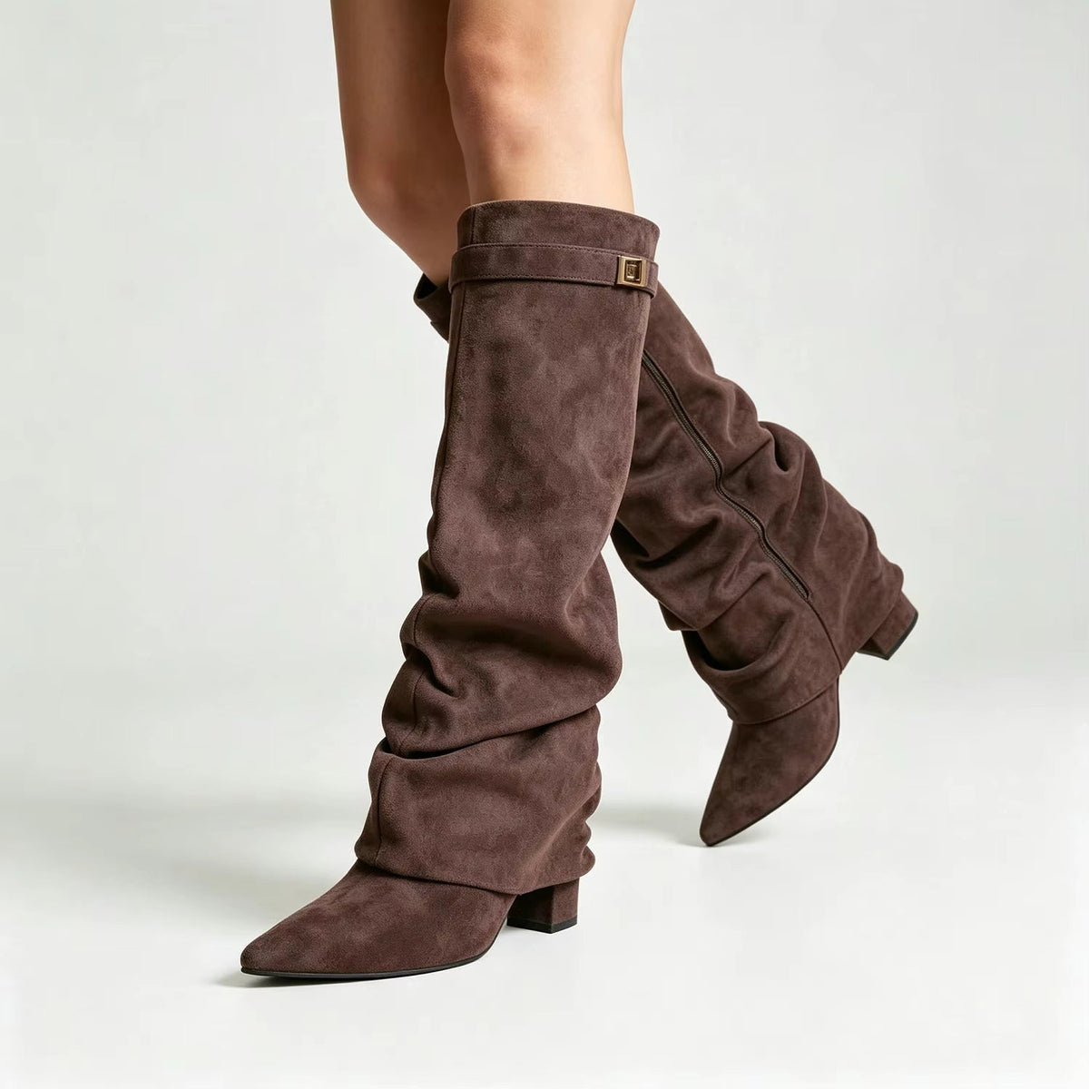 ZEYA - Teresa Slouchy Pointed Knee High Boots