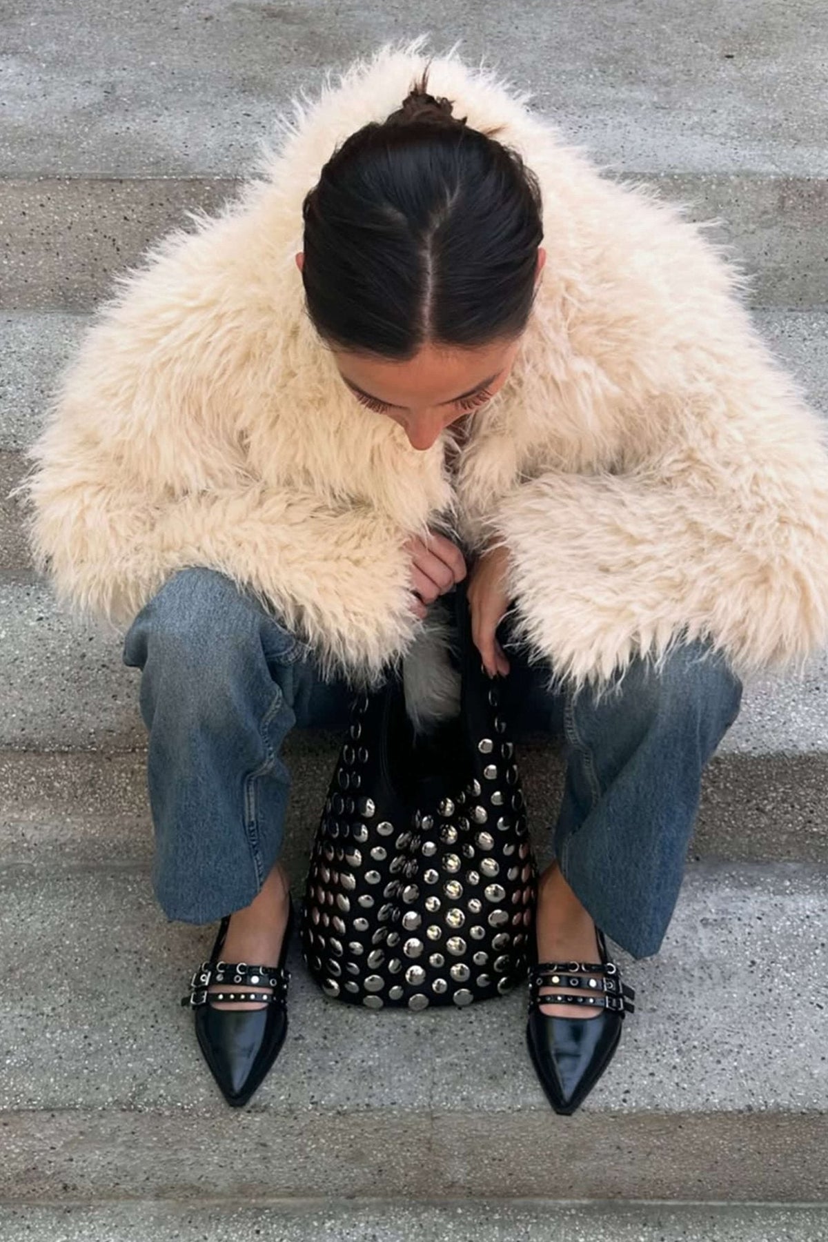 ZEYA - Zinnia Studded Bucket Bag