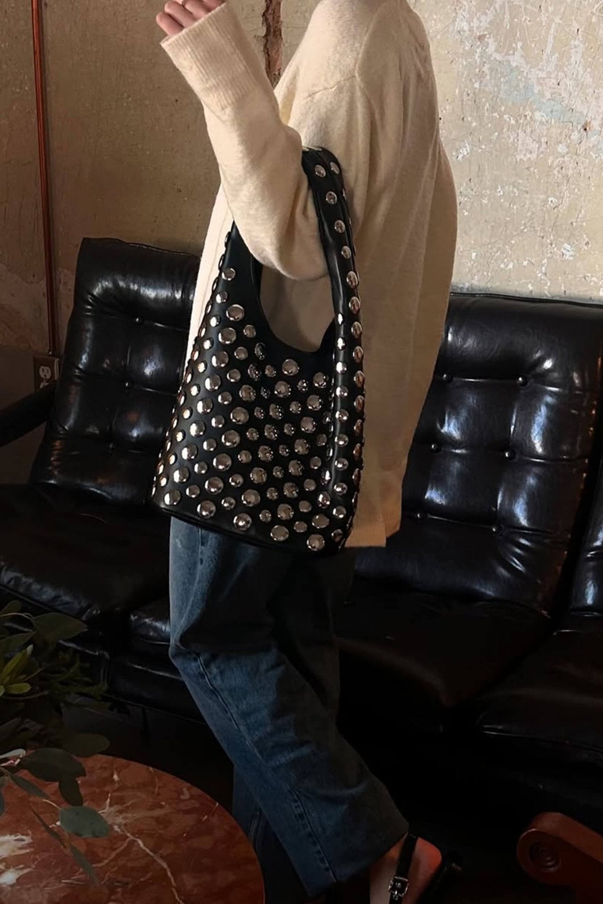 ZEYA - Zinnia Studded Bucket Bag