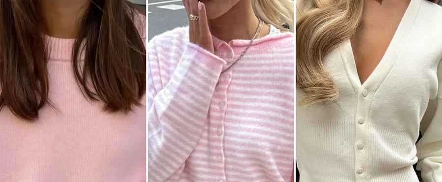 Il cardigan di settembre: cardigan con texture in primo piano adesso