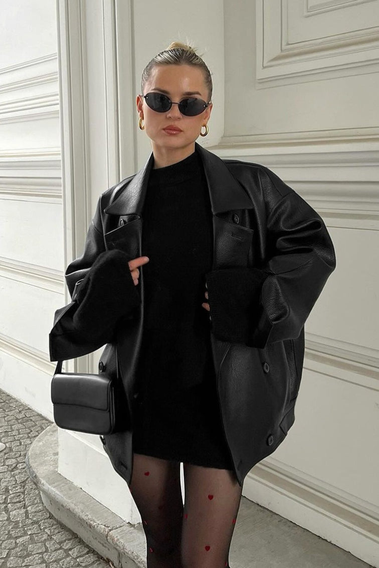 Cappotto Helen in ecopelle vintage