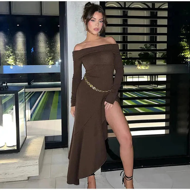 Elena abito maxi con volant