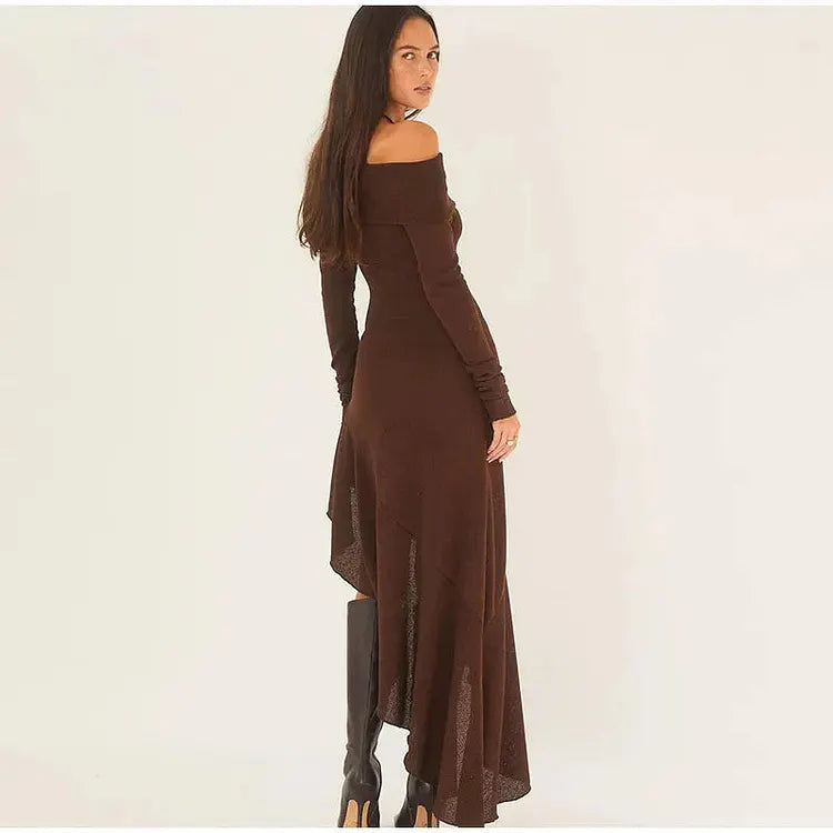 Elena abito maxi con volant