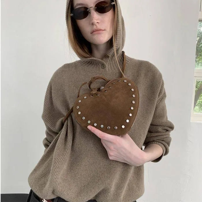 Borsa a tracolla Esther vintage in finta pelle scamosciata