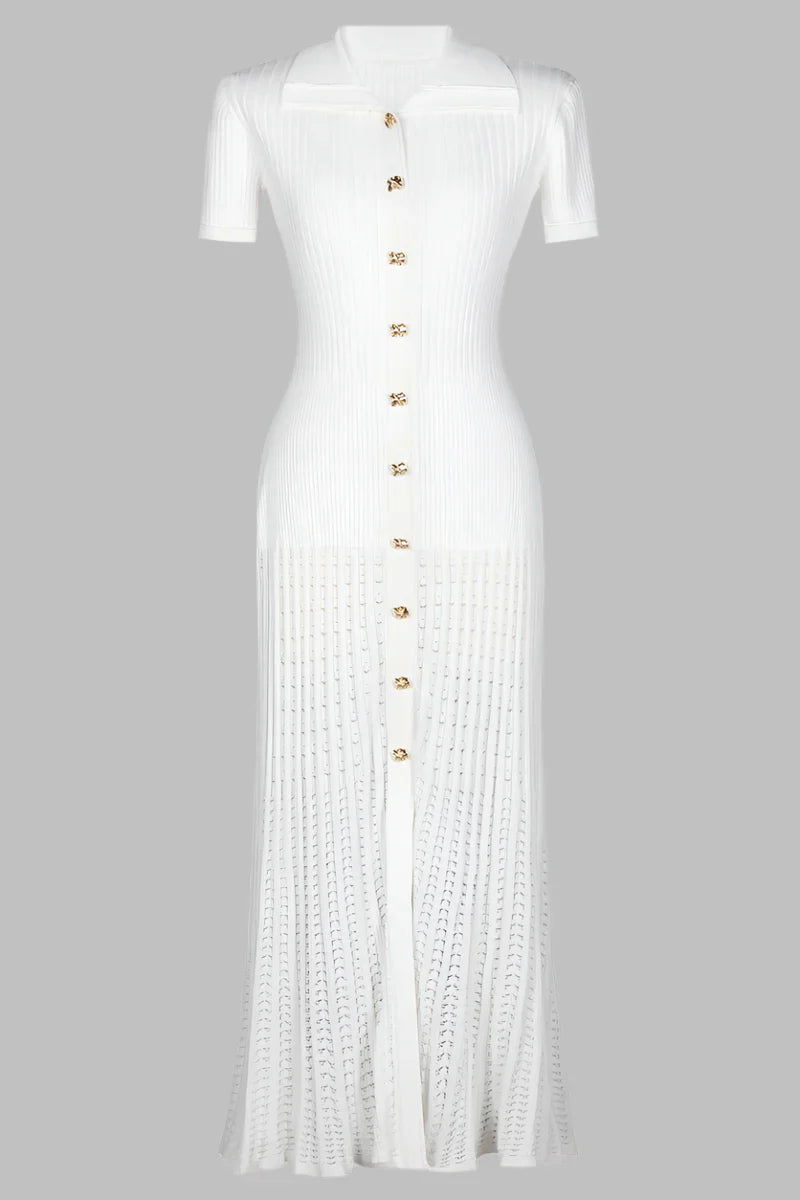 Sophia abito maxi polo in maglia a coste