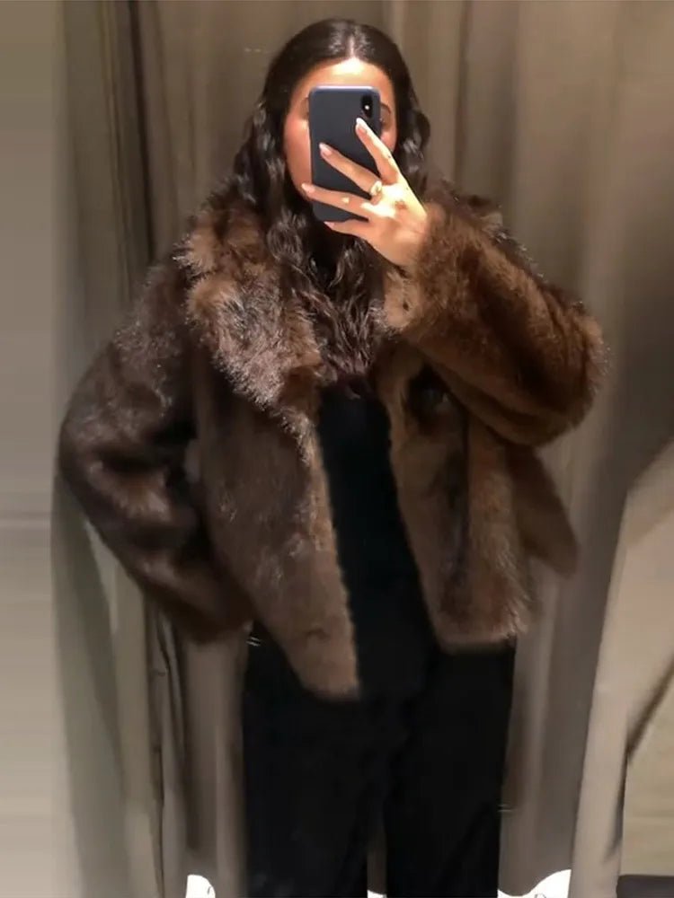 Jenny Reversible Faux Fur Leather Jacket for Women - Warm Women's Jacket and Stylish Women's Coats 1