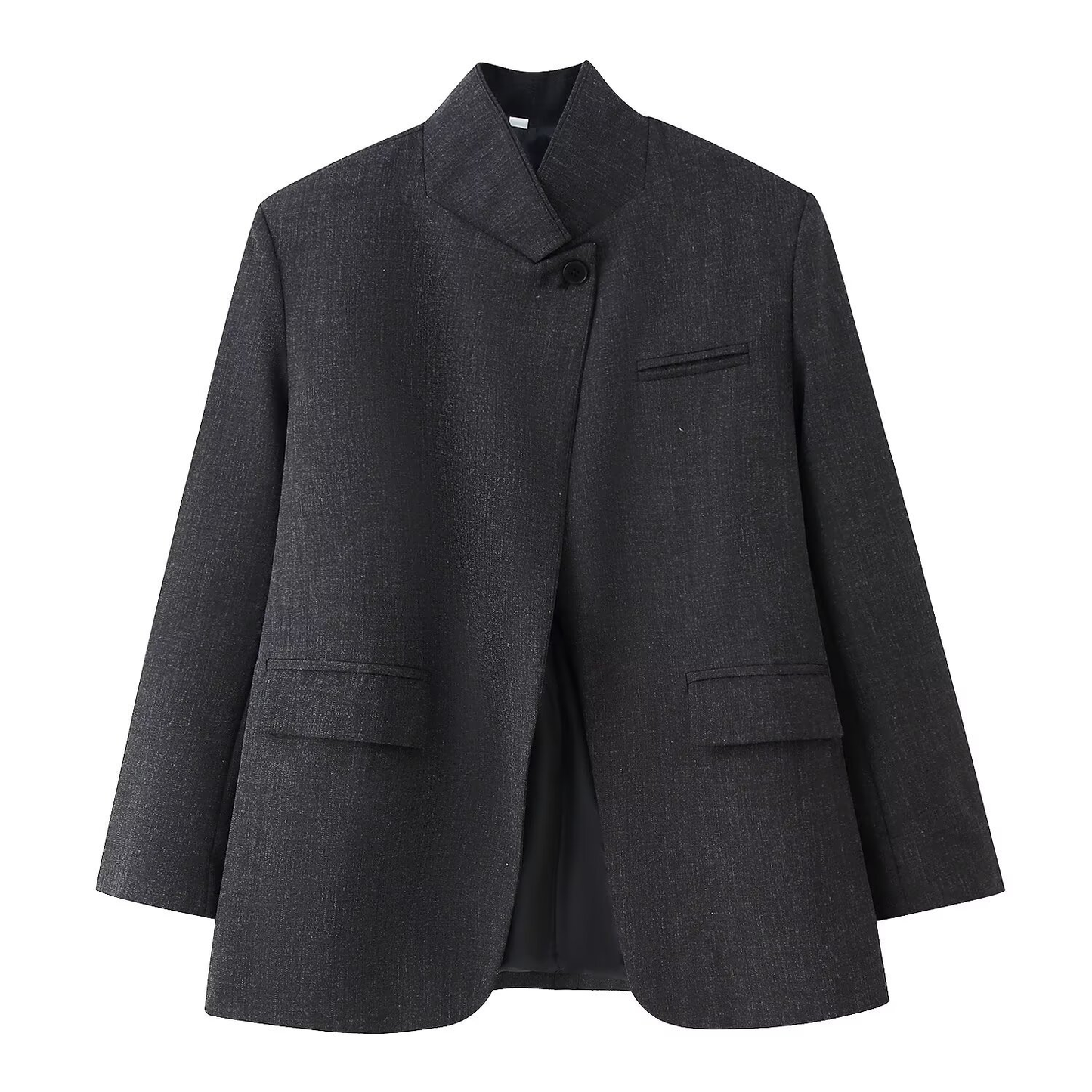 Blazer a quadri con collo alto Melanie