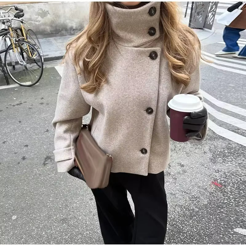 Giacca con Collo Alto e Tasche Alice