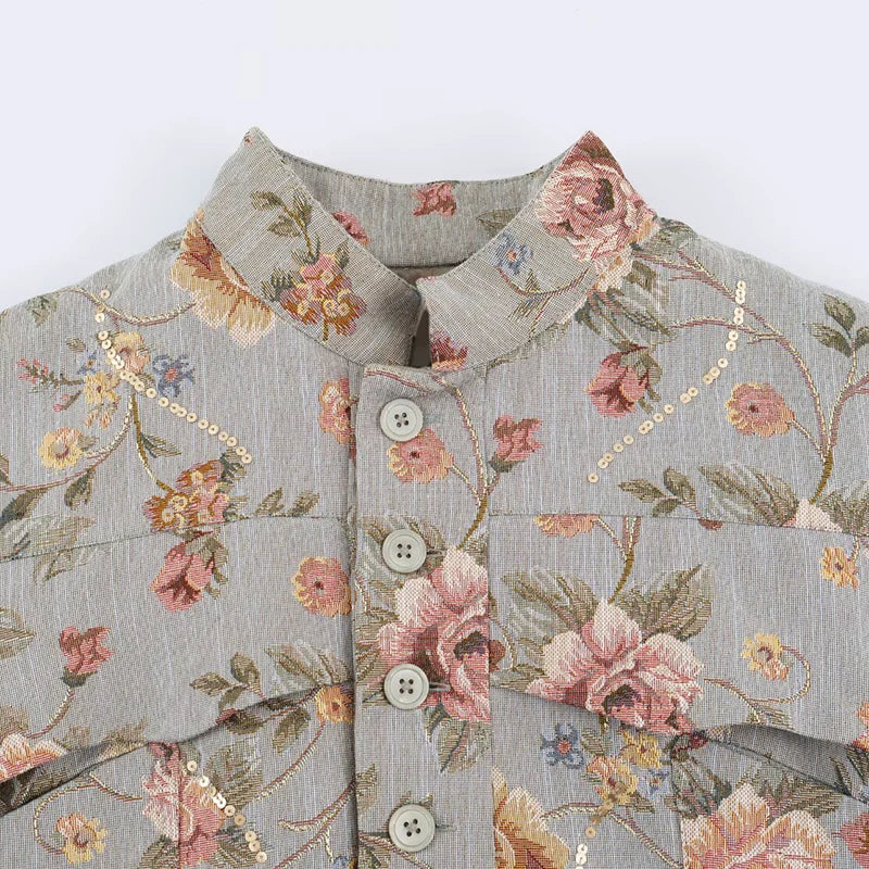 Giacca corta Anne in jacquard vintage