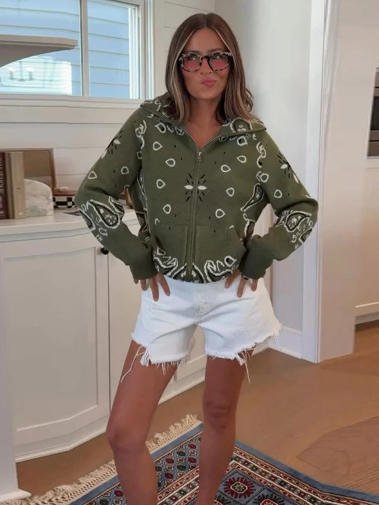 Melanie Paisley Giacca in maglia con zip