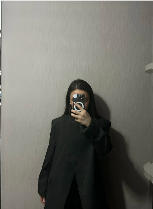Blazer a quadri con collo alto Melanie