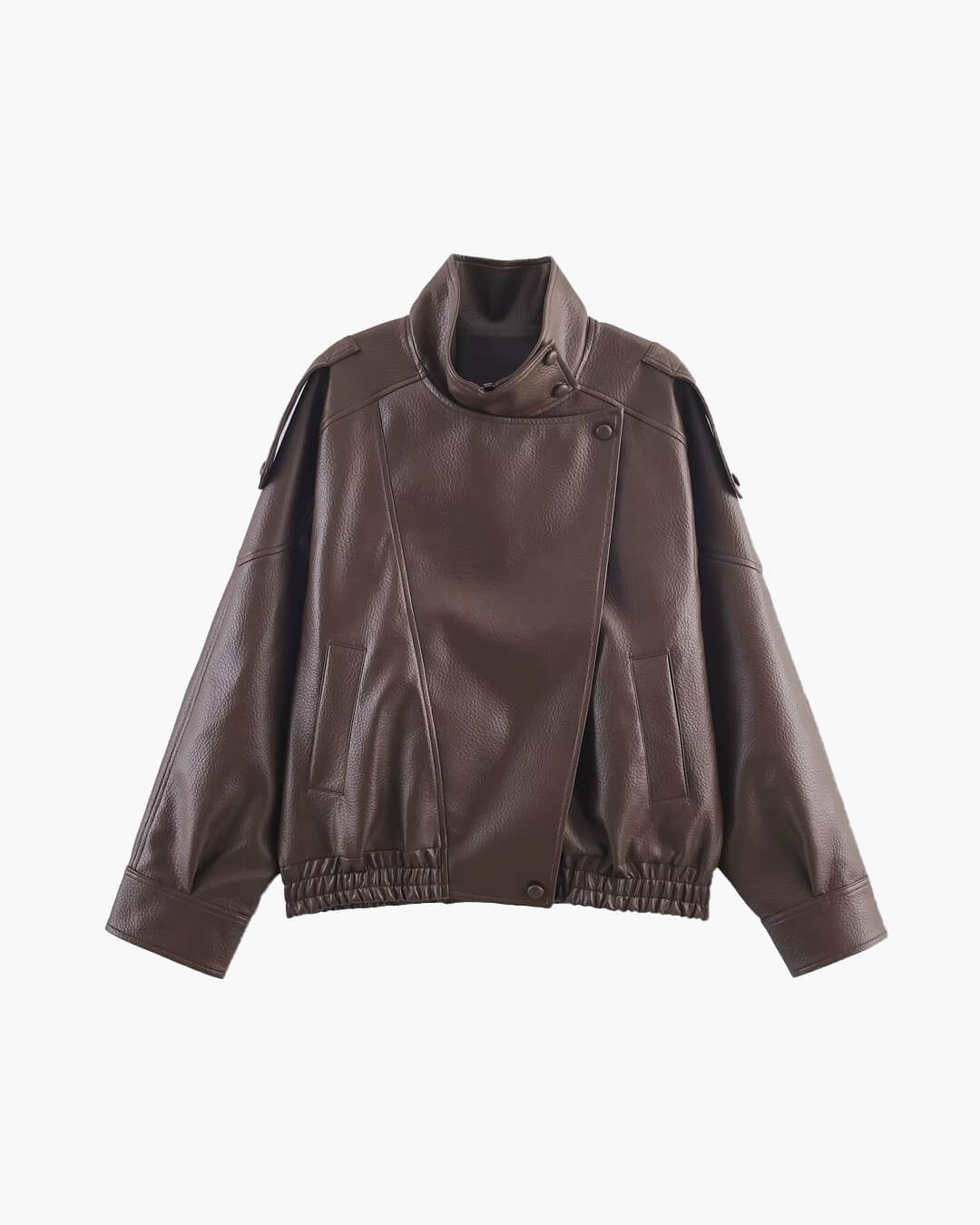 Giacca in pelle asimmetrica Lucille
