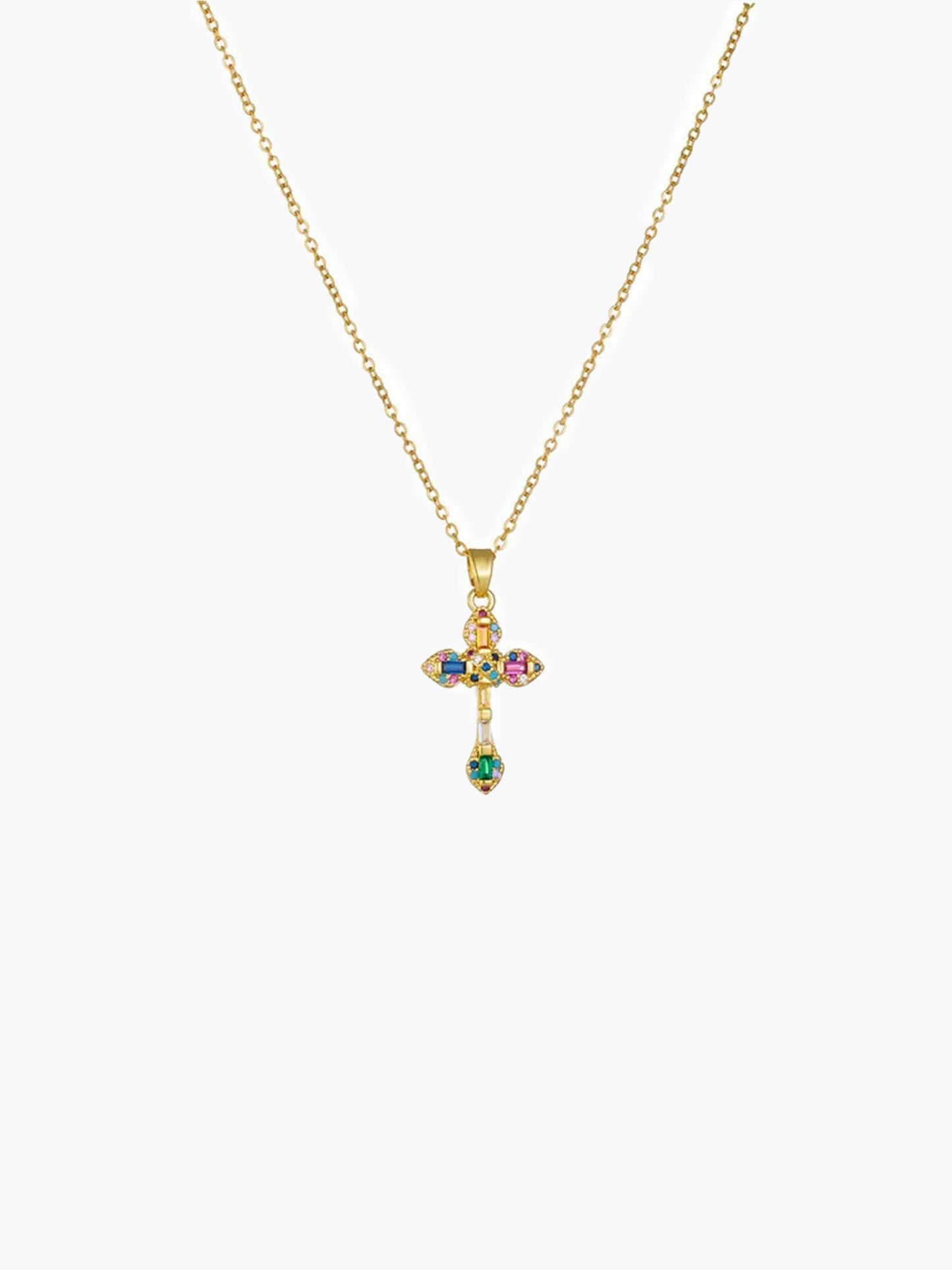 Collana con ciondolo a croce in zircone Lucy