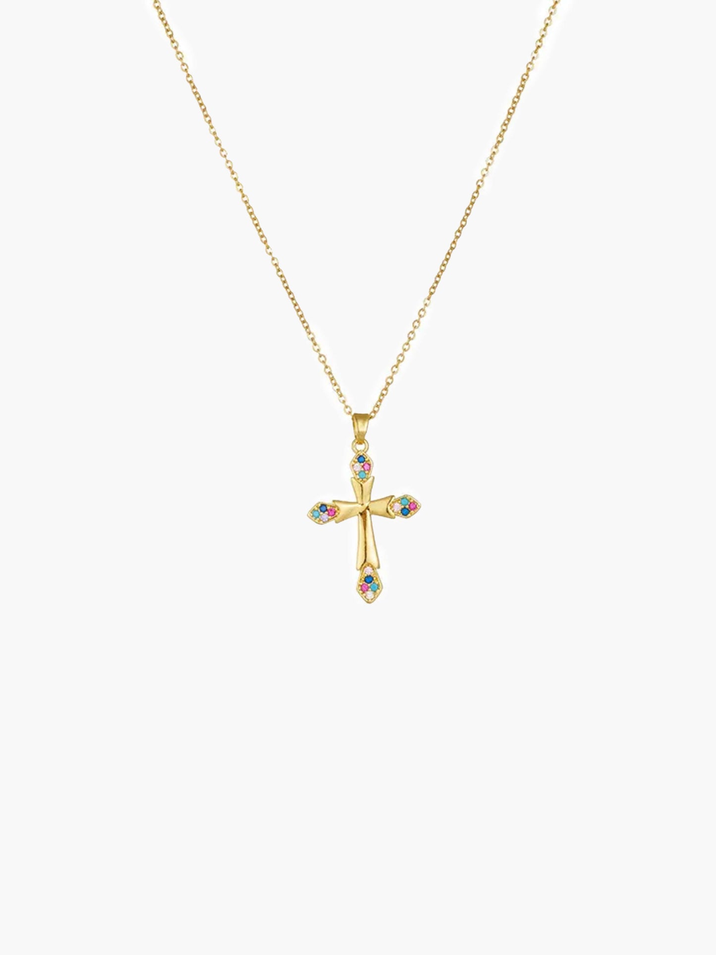 Collana con ciondolo a croce in zircone Lucy
