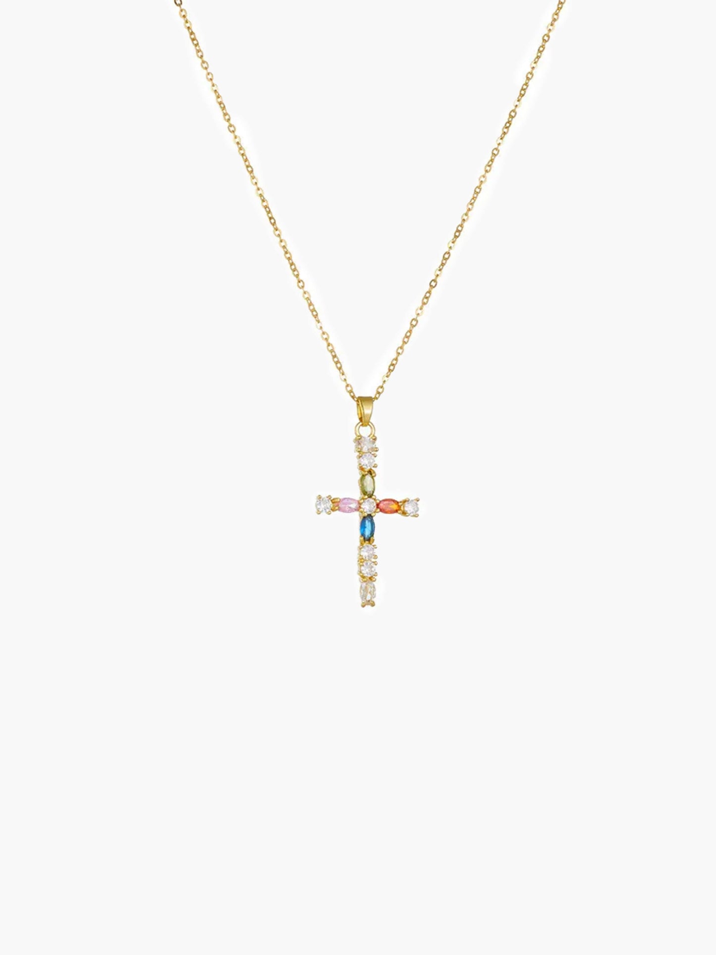 Collana con ciondolo a croce in zircone Lucy