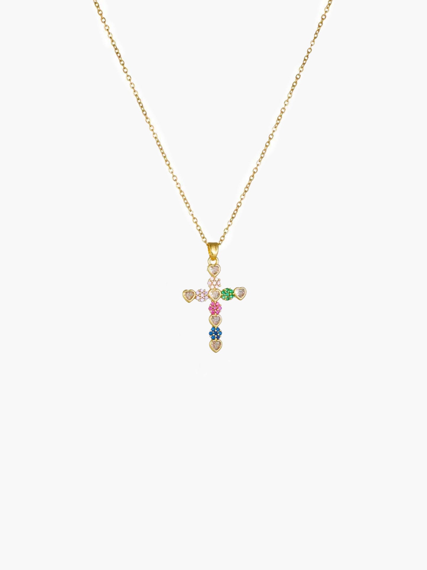 Collana con ciondolo a croce in zircone Lucy