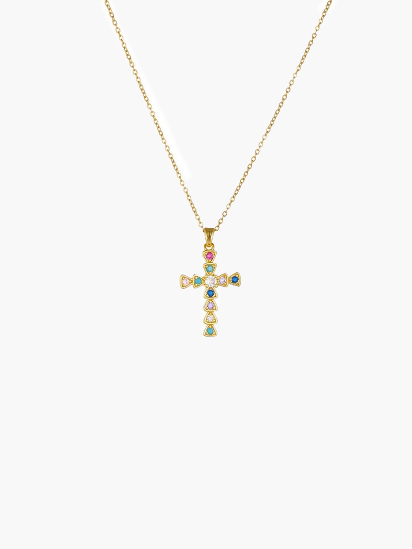 Collana con ciondolo a croce in zircone Lucy