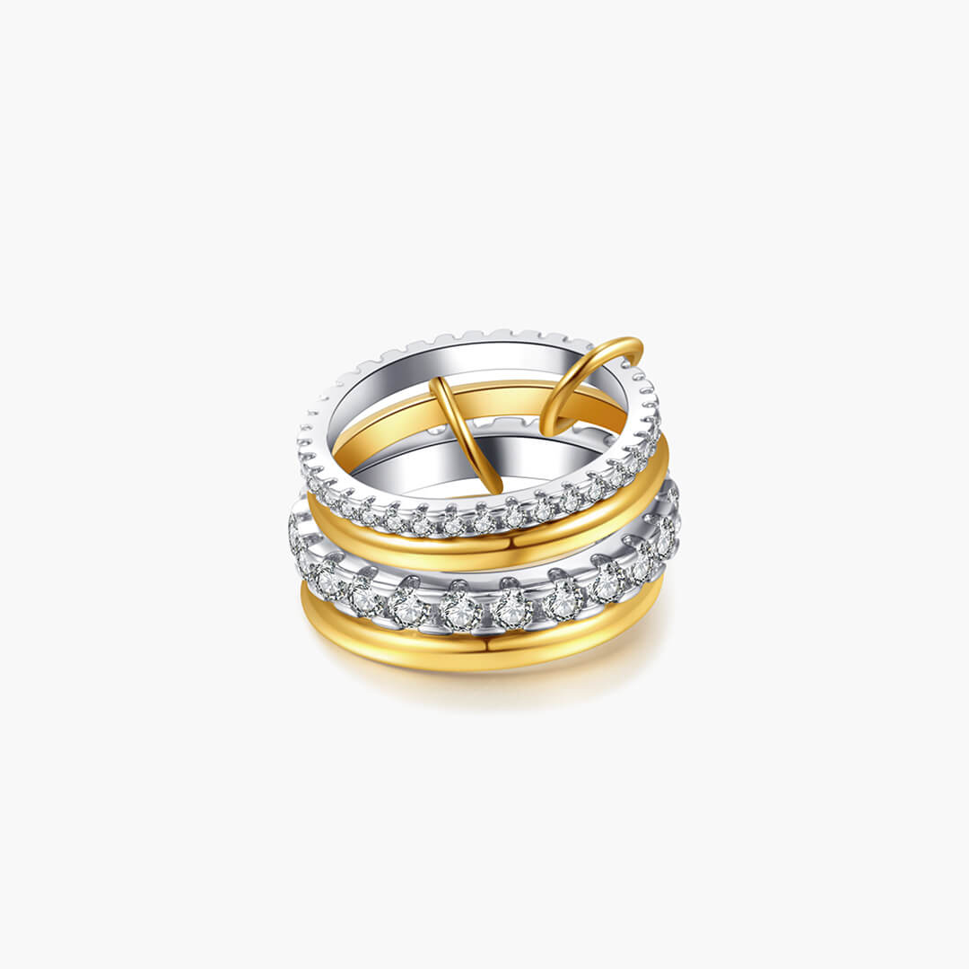 Anello Ramona con strass impilati