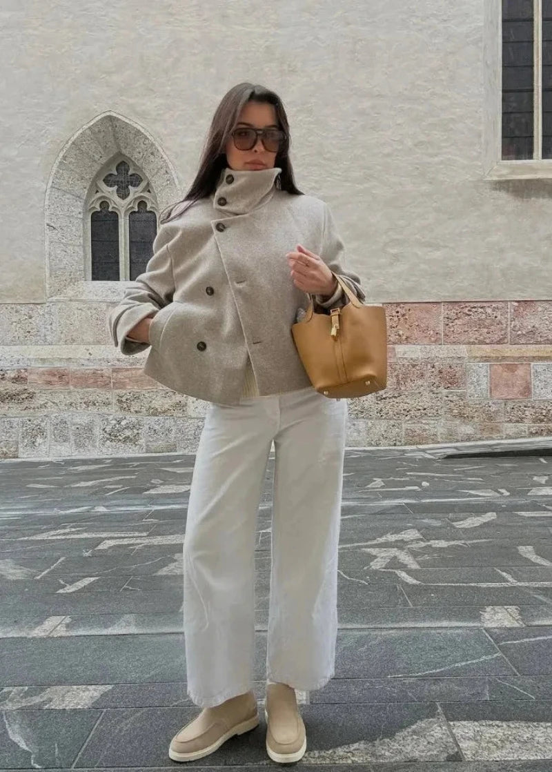 Giacca con Collo Alto e Tasche Alice