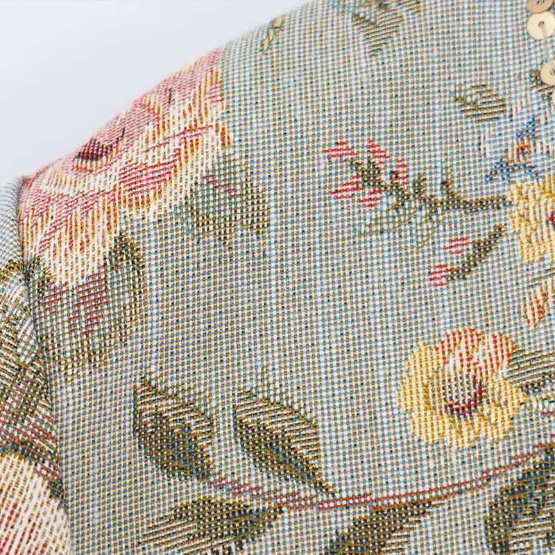 Giacca corta Anne in jacquard vintage