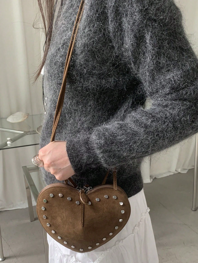 Borsa a tracolla Esther vintage in finta pelle scamosciata