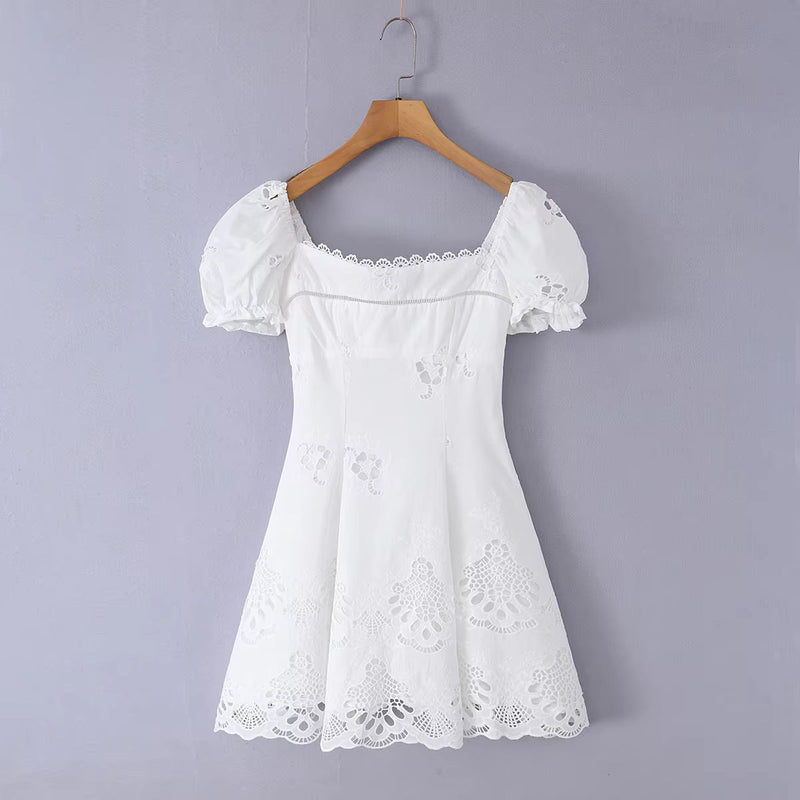 ZEYA Audra Lace Hollow-Out Mini Dress