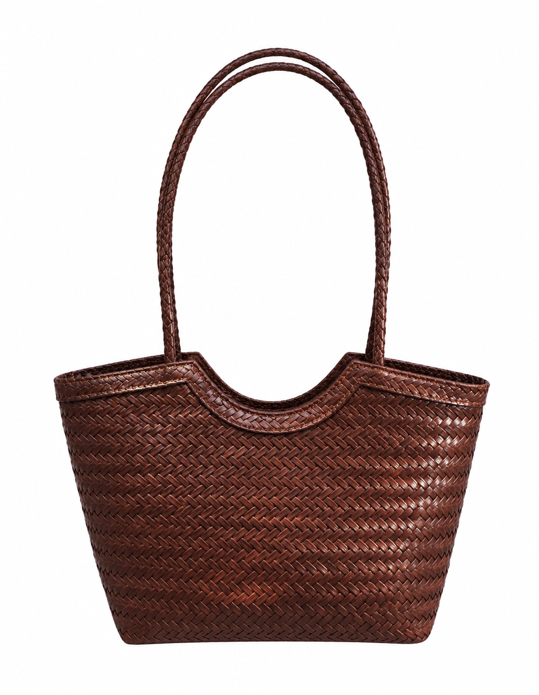 Borsa intrecciata in finta similpelle Leona