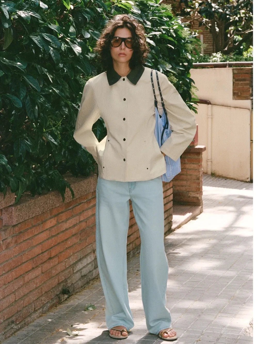Giacca peplum con colletto a contrasto Ruth