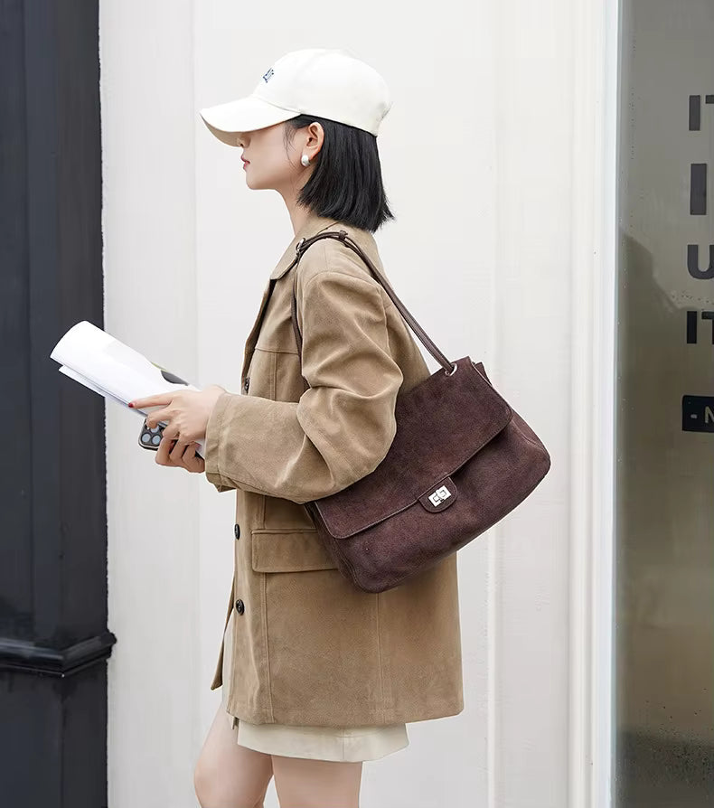 Borsa Tote Retrò in Pelle Bovina Opaca Lena