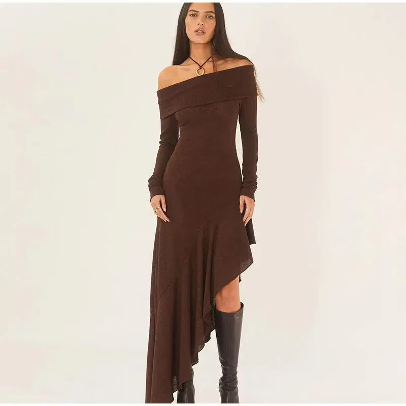 Elena abito maxi con volant