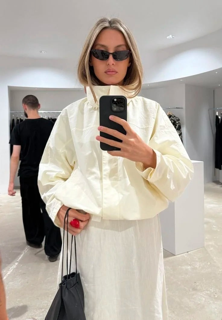 Fiona giacca anti‑vento con collo a imbuto