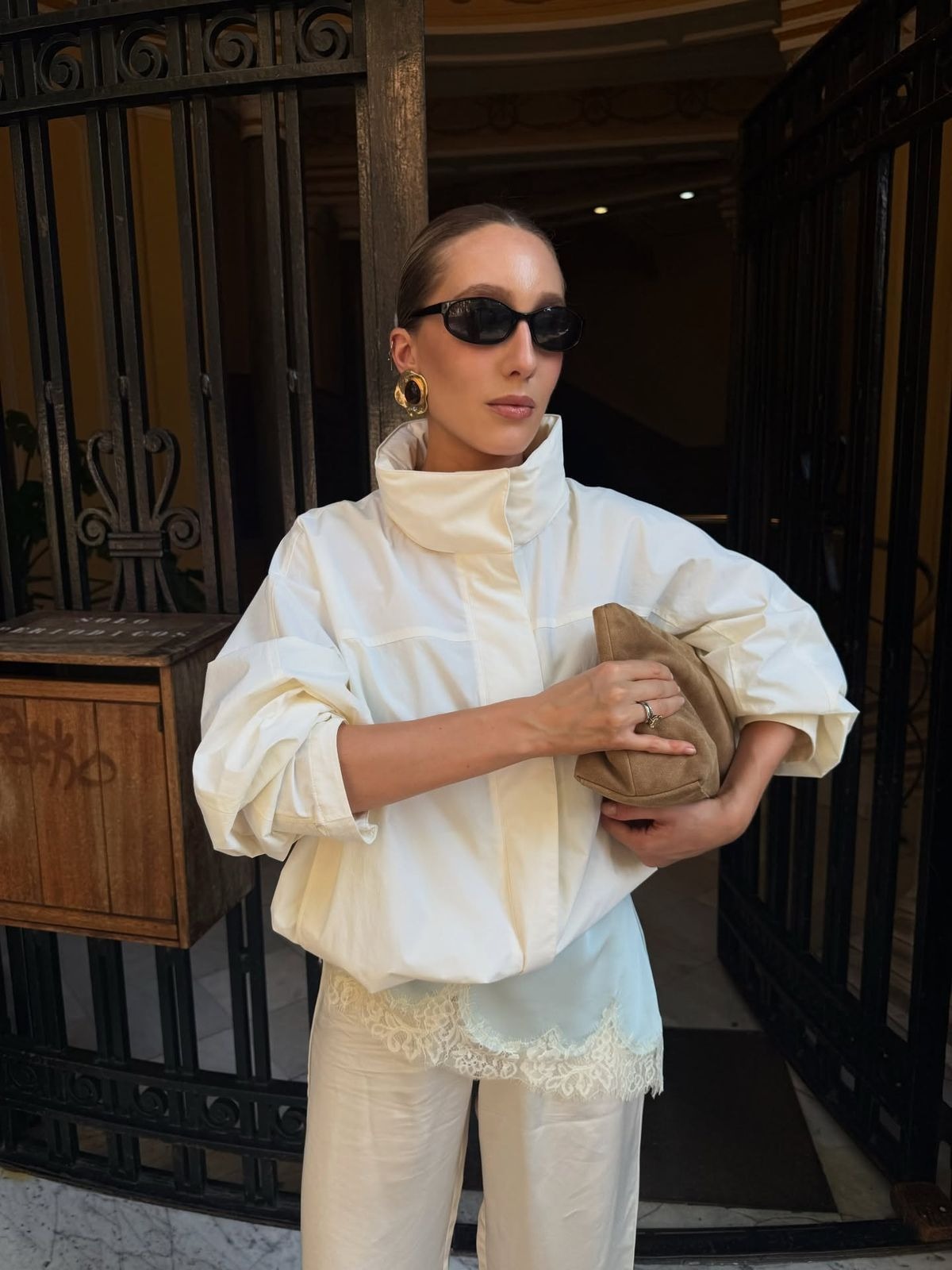 Fiona giacca anti‑vento con collo a imbuto