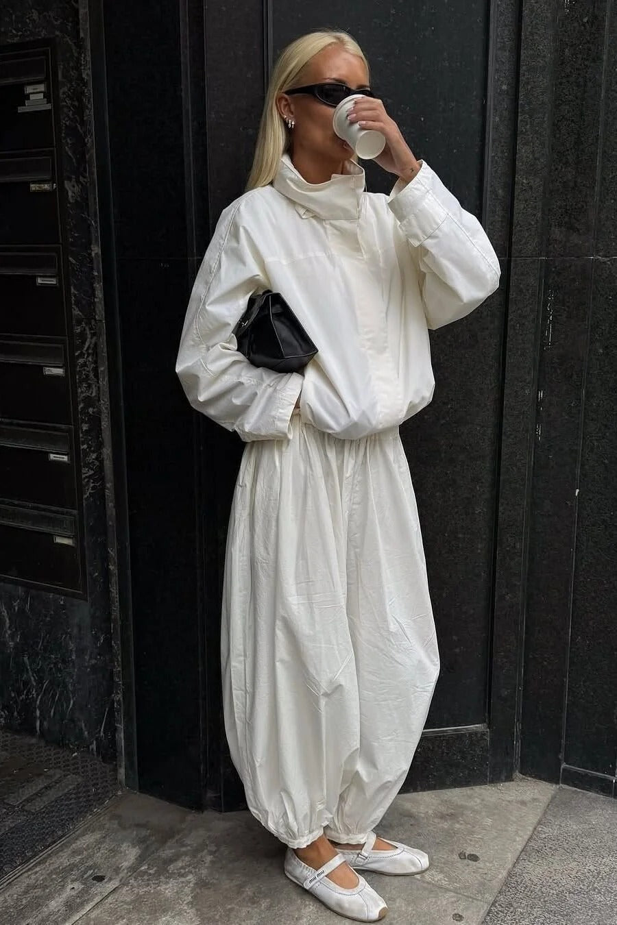 Fiona giacca anti‑vento con collo a imbuto