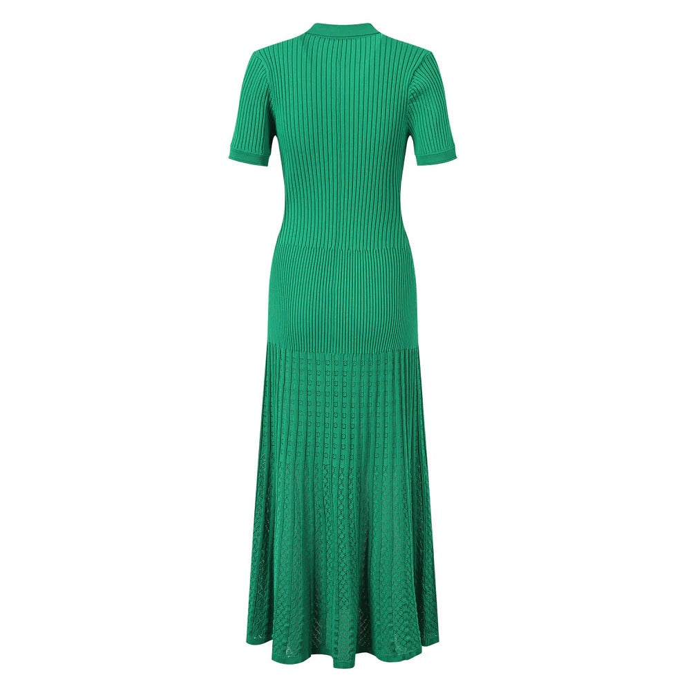 Sophia abito maxi polo in maglia a coste