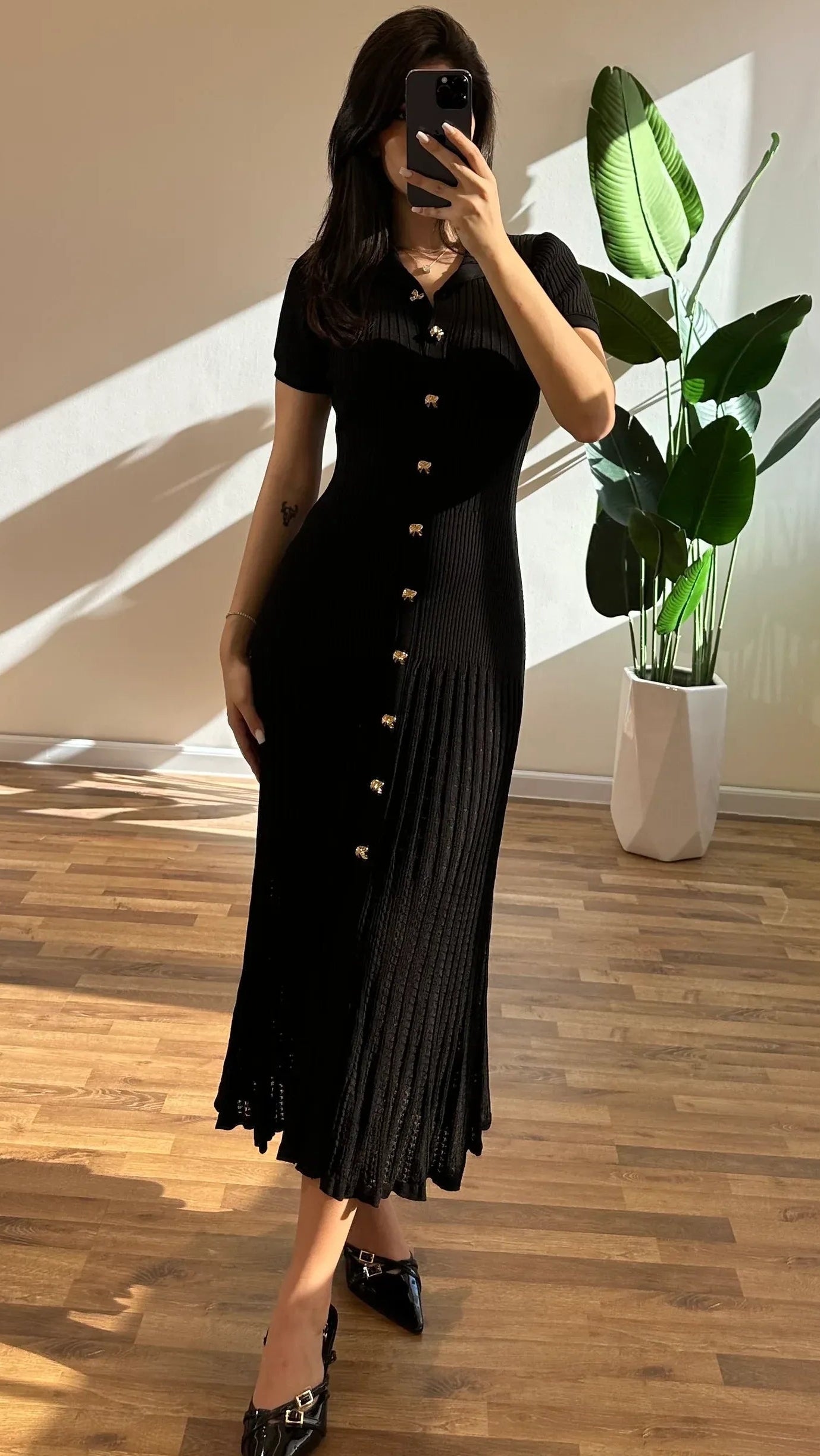 Sophia abito maxi polo in maglia a coste
