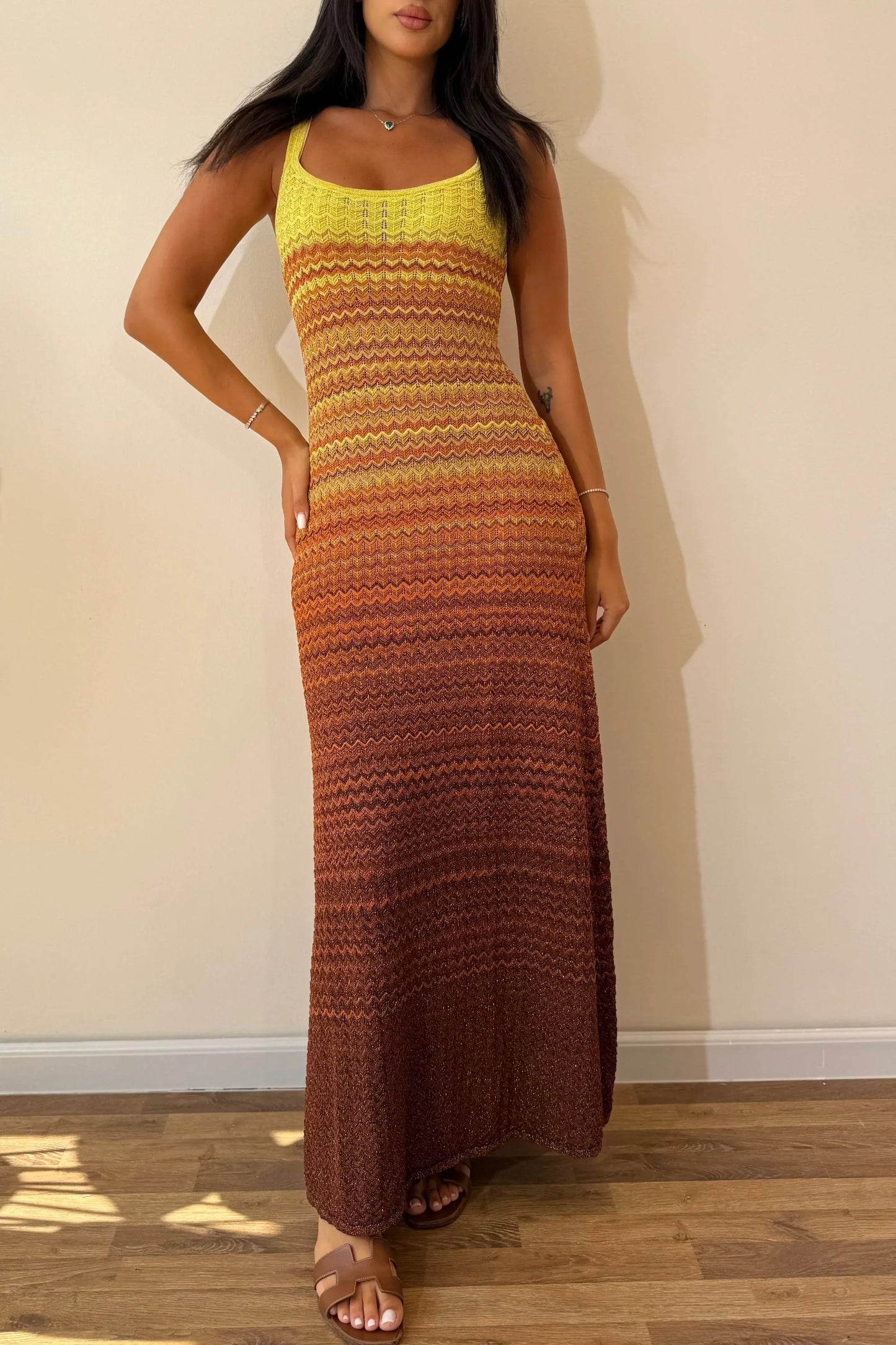 Margot abito maxi in maglia Sunset