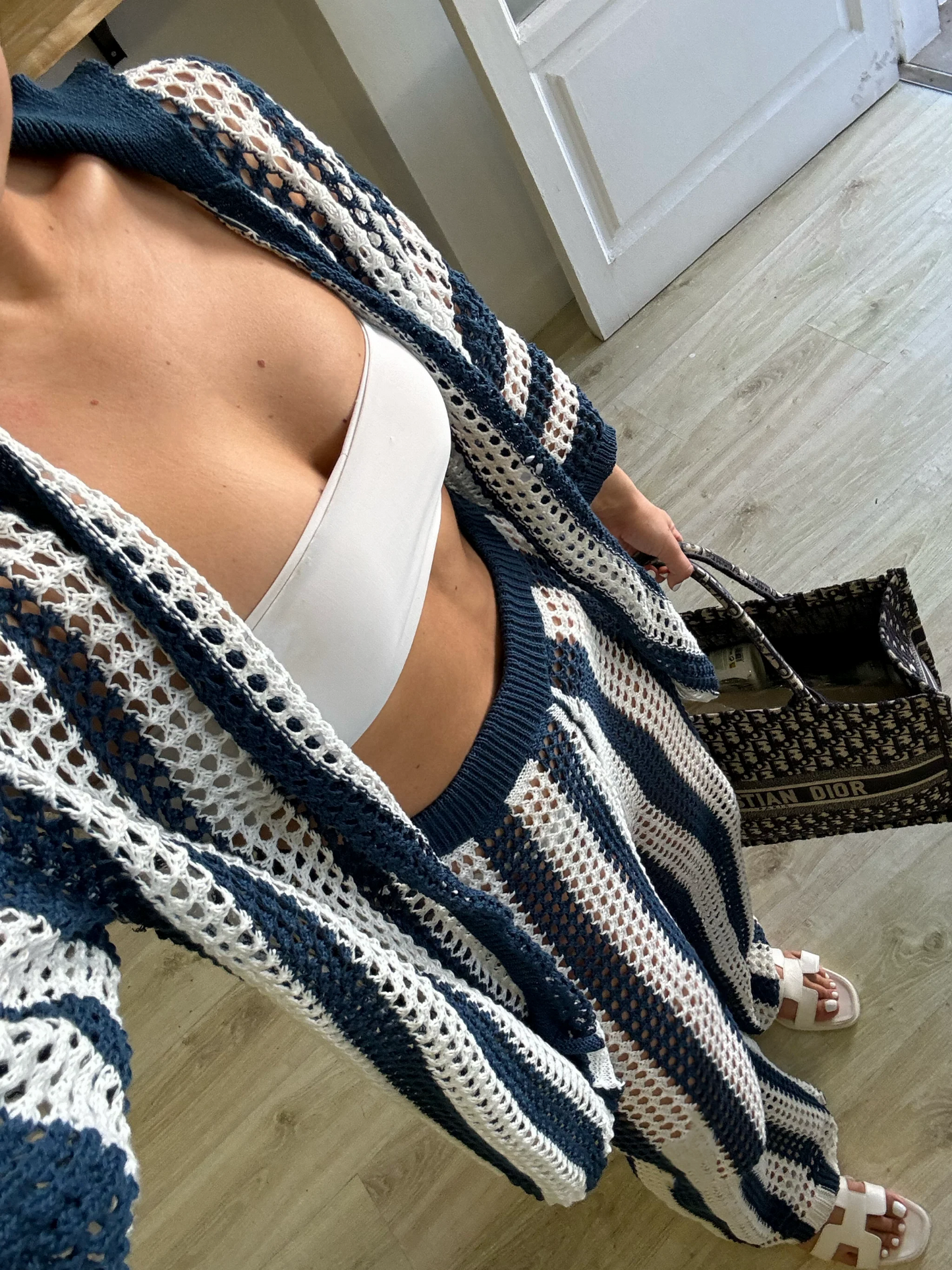 Completo coordinato Layla in crochet a righe