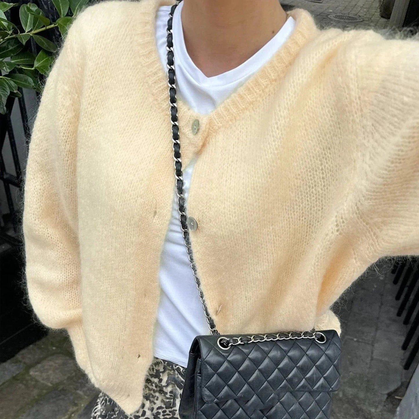 Cardigan Rebecca Oversize in Maglia Pelosa