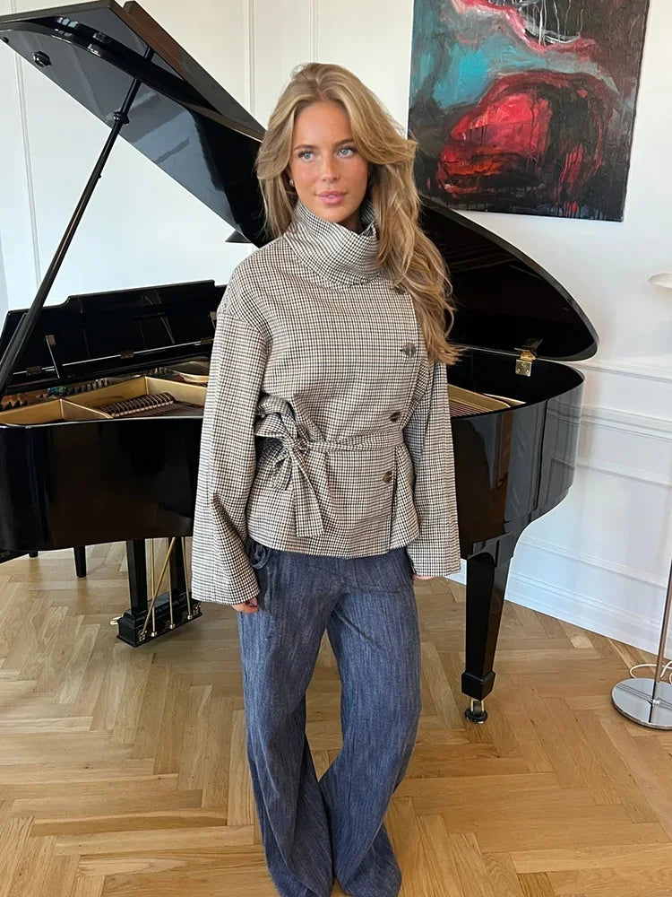 Trench coat a quadri Mila
