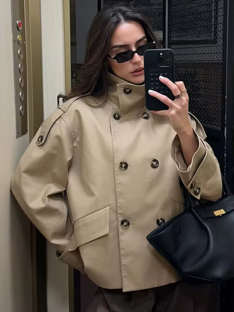Trench coat doppiopetto beige Audrey