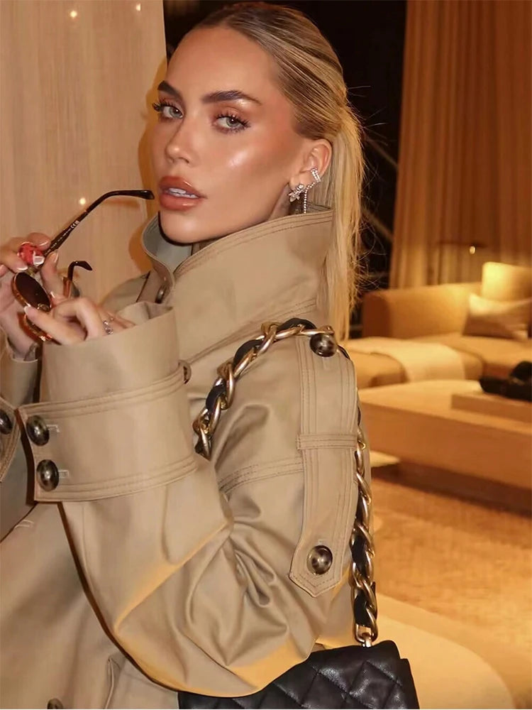 Trench coat doppiopetto beige Audrey
