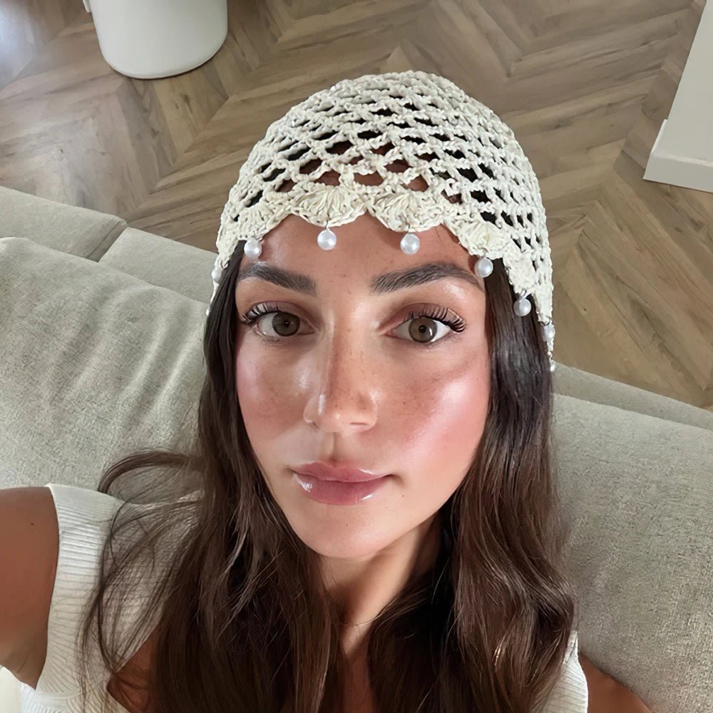 Cuffia traforata Jane all'uncinetto