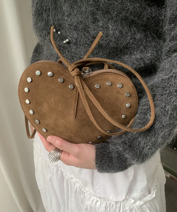 Borsa a tracolla Esther vintage in finta pelle scamosciata
