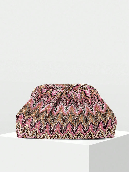 Pochette plissettata Jacquard Sophia